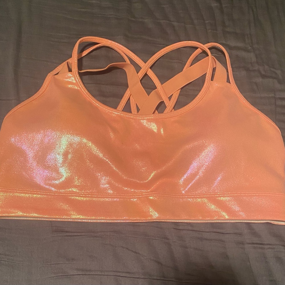 CNC Apparel Pink Shimmer Sports Bra. Size L. Never worn